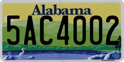 AL license plate 5AC4002