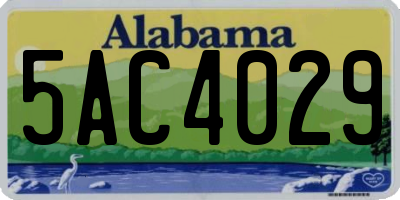 AL license plate 5AC4029