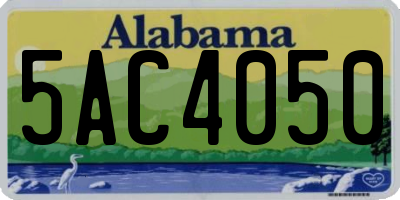 AL license plate 5AC4050