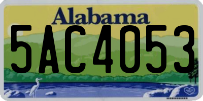 AL license plate 5AC4053