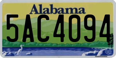 AL license plate 5AC4094