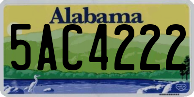 AL license plate 5AC4222