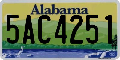 AL license plate 5AC4251