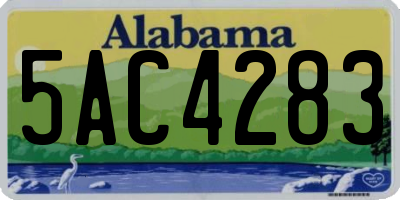 AL license plate 5AC4283
