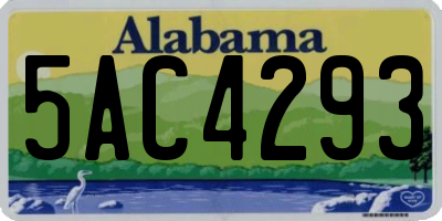 AL license plate 5AC4293