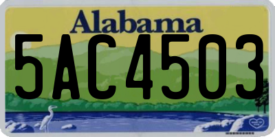 AL license plate 5AC4503