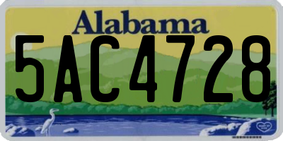 AL license plate 5AC4728
