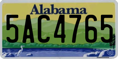 AL license plate 5AC4765