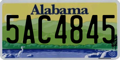 AL license plate 5AC4845