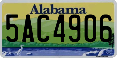 AL license plate 5AC4906