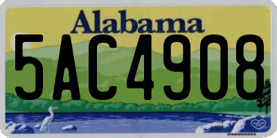 AL license plate 5AC4908