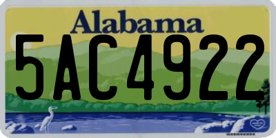 AL license plate 5AC4922