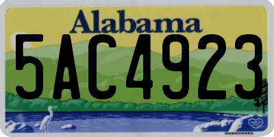 AL license plate 5AC4923