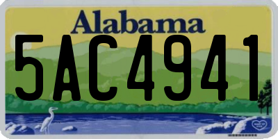 AL license plate 5AC4941