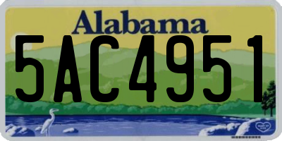 AL license plate 5AC4951