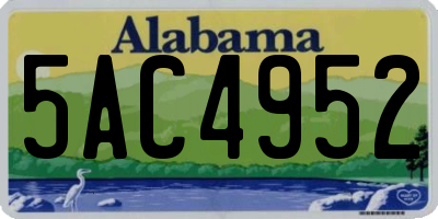AL license plate 5AC4952
