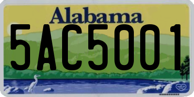 AL license plate 5AC5001