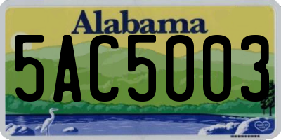 AL license plate 5AC5003