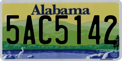AL license plate 5AC5142