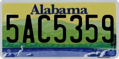 AL license plate 5AC5359