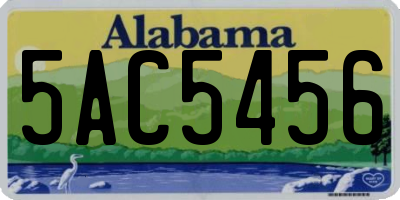 AL license plate 5AC5456