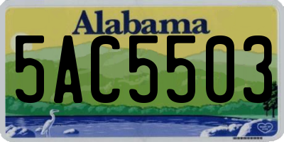 AL license plate 5AC5503