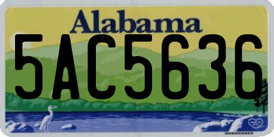AL license plate 5AC5636