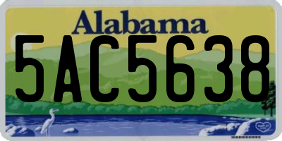AL license plate 5AC5638