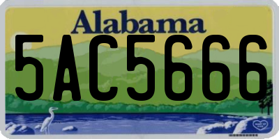 AL license plate 5AC5666