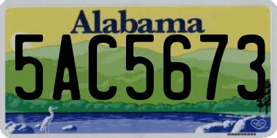 AL license plate 5AC5673