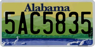 AL license plate 5AC5835