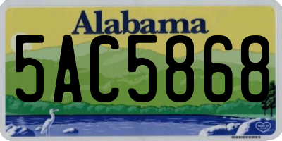 AL license plate 5AC5868