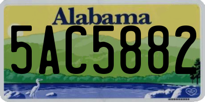 AL license plate 5AC5882