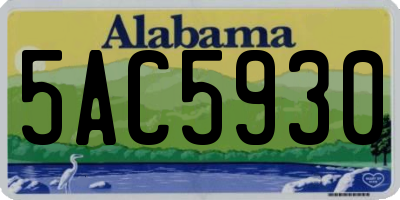 AL license plate 5AC5930