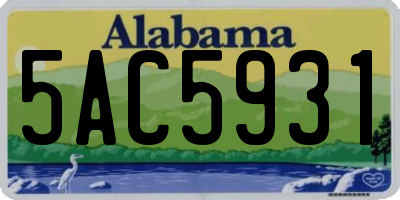 AL license plate 5AC5931