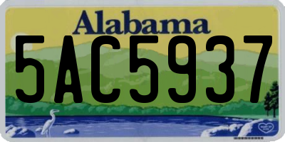 AL license plate 5AC5937