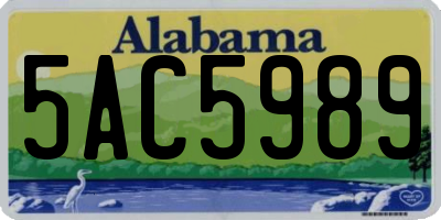 AL license plate 5AC5989