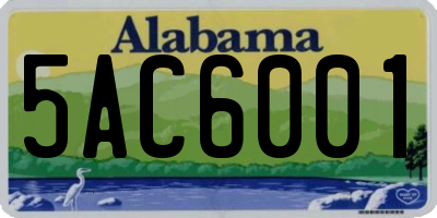 AL license plate 5AC6001