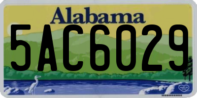 AL license plate 5AC6029