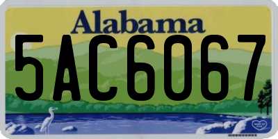 AL license plate 5AC6067