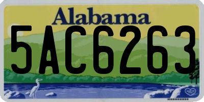 AL license plate 5AC6263