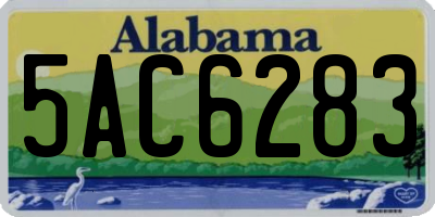 AL license plate 5AC6283