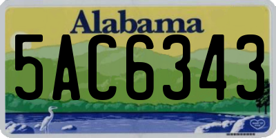 AL license plate 5AC6343