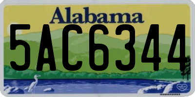 AL license plate 5AC6344