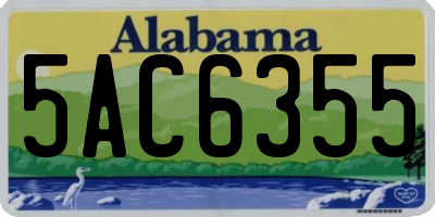 AL license plate 5AC6355