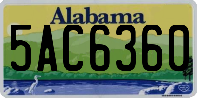 AL license plate 5AC6360