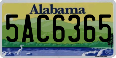 AL license plate 5AC6365