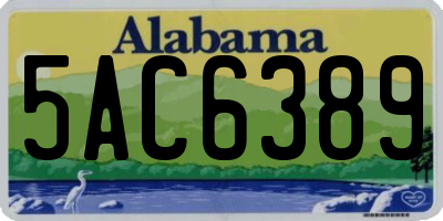 AL license plate 5AC6389
