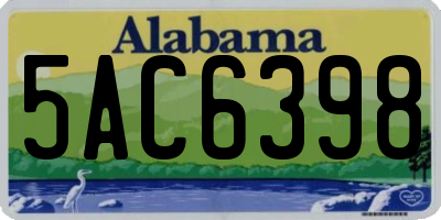AL license plate 5AC6398