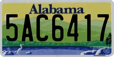 AL license plate 5AC6417